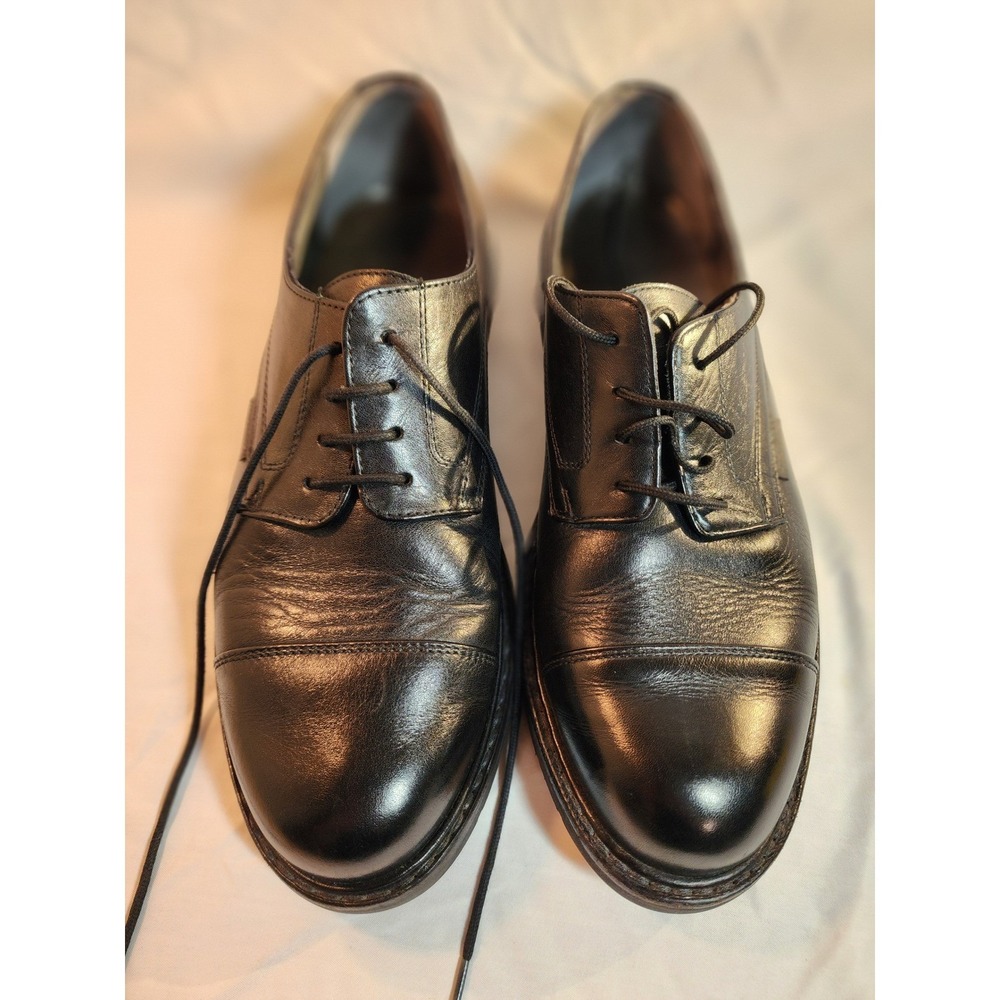 Mephisto Mens Black Leather Cap Toe Goodyear Welted Derby Dress Shoes Size 9